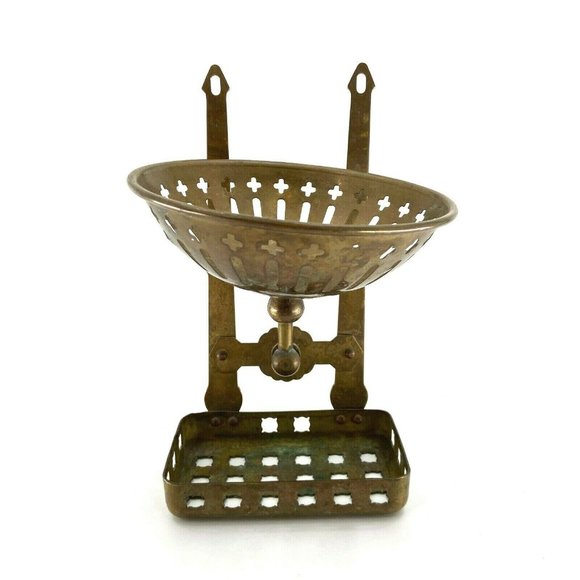 Antique Wall Mount Copper & Brass Soap & Sponge Dish Holder (NOS)